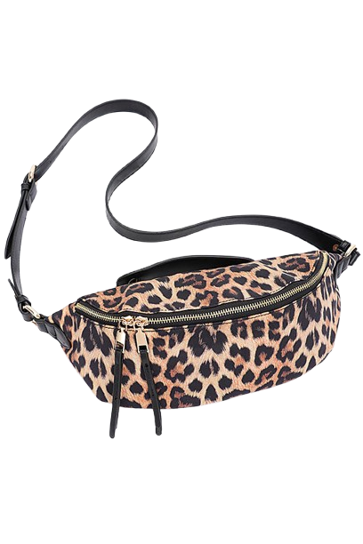 Set of 3 Faux Leather Leopard Print Crossbody Bags - 8288 Model
