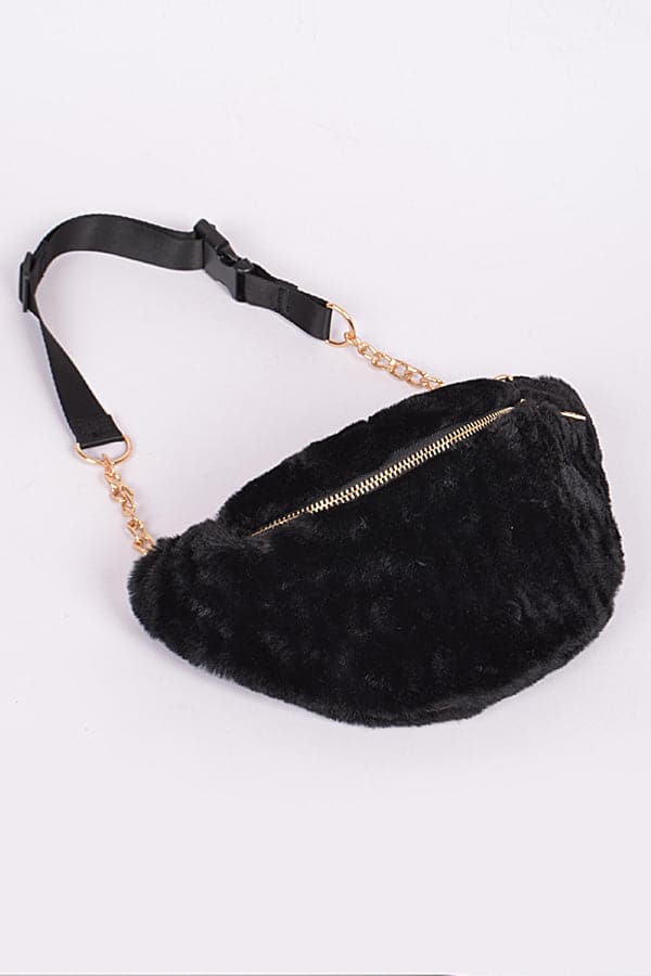 Beige Faux Fur Fanny Pack - Set of 3 Pieces