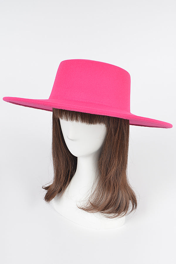 Pack of 6 Fuchsia 4951 Wide Brim Flat Top Hats