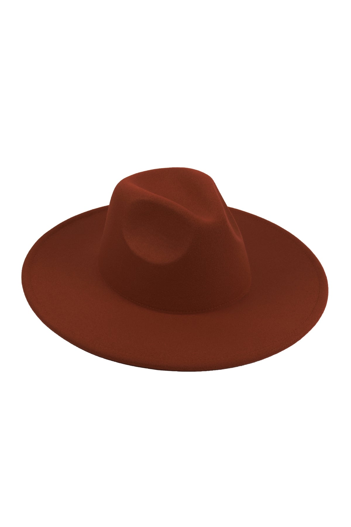 Brown Polyester Felt Fedora Fashion Brim Hats - Set of 6