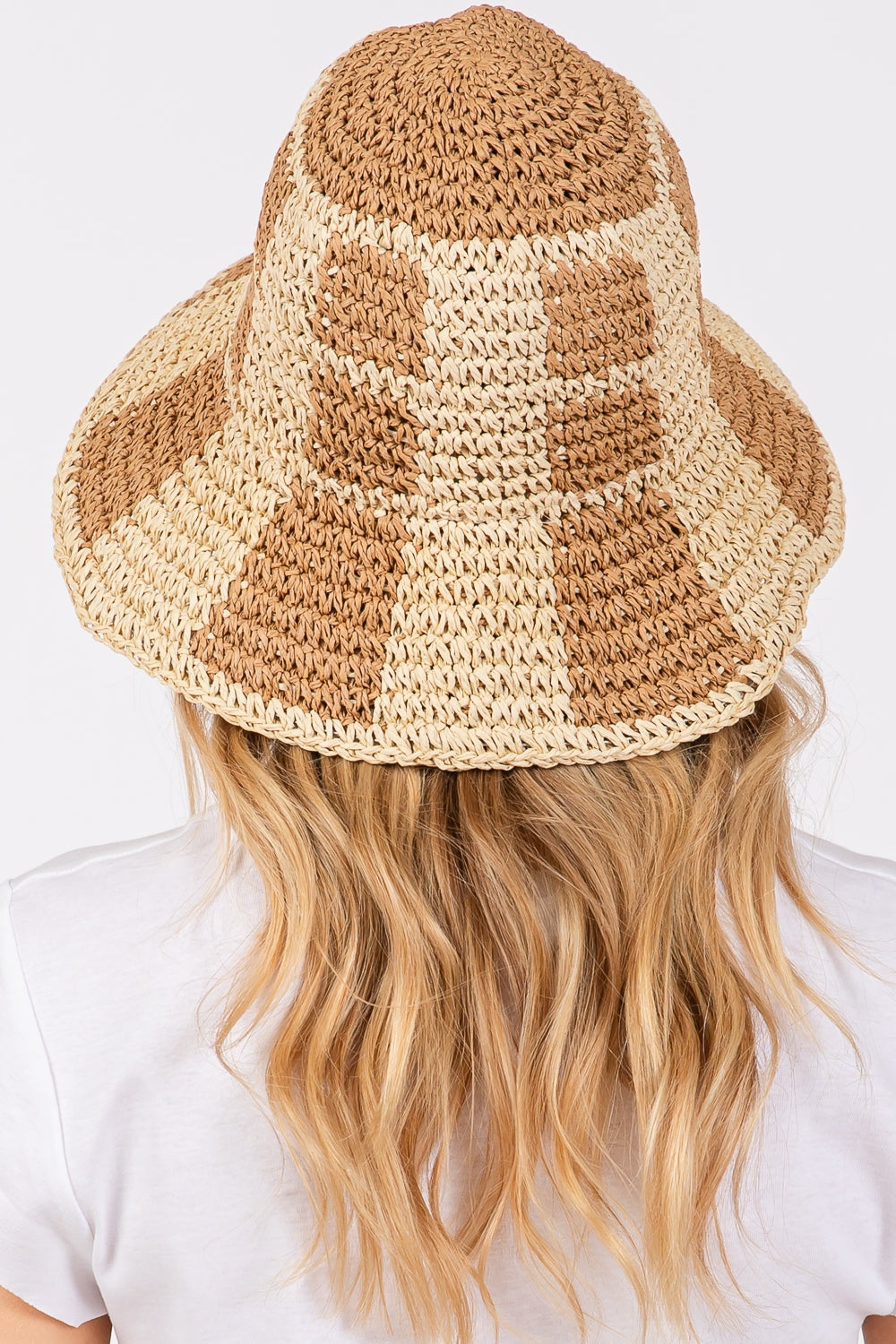6-Pack Taupe Color-Blocked Two-Tone Paper Bucket Hats