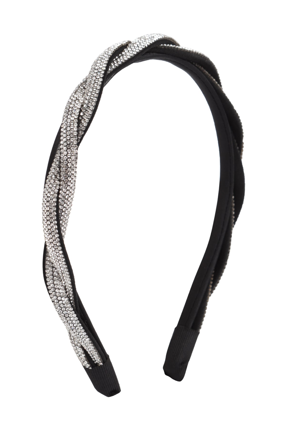 6-Piece Set of Shiny Braided Rhinestone Crystal Headbands