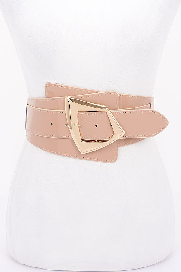 Pack of 6 Nude 7488 Metal Buckle Elastic Belts