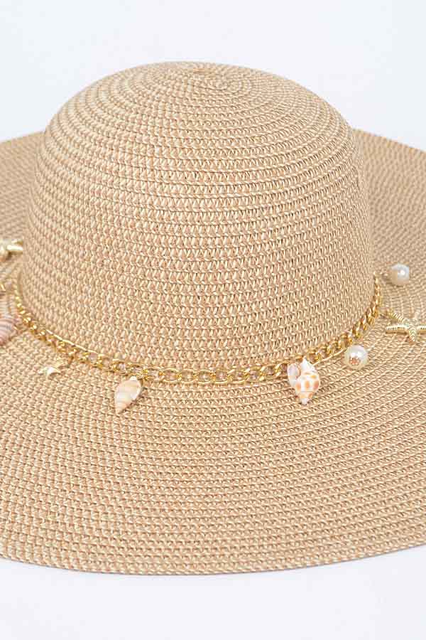 Pack of 6 Summer Hats in Beige Color - Style 8971
