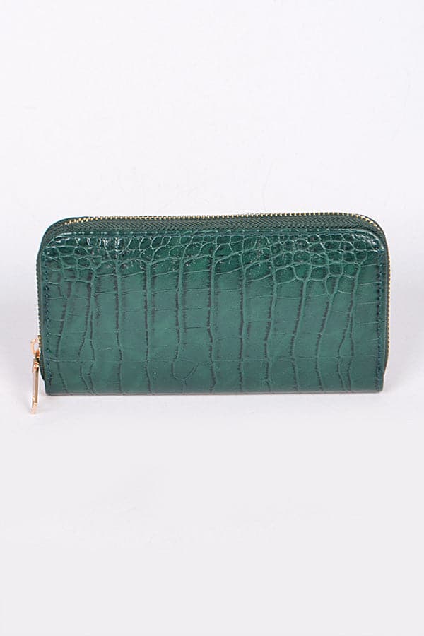 Set of 3 Stylish High - Green 0712 Faux Croc Skin Wallets
