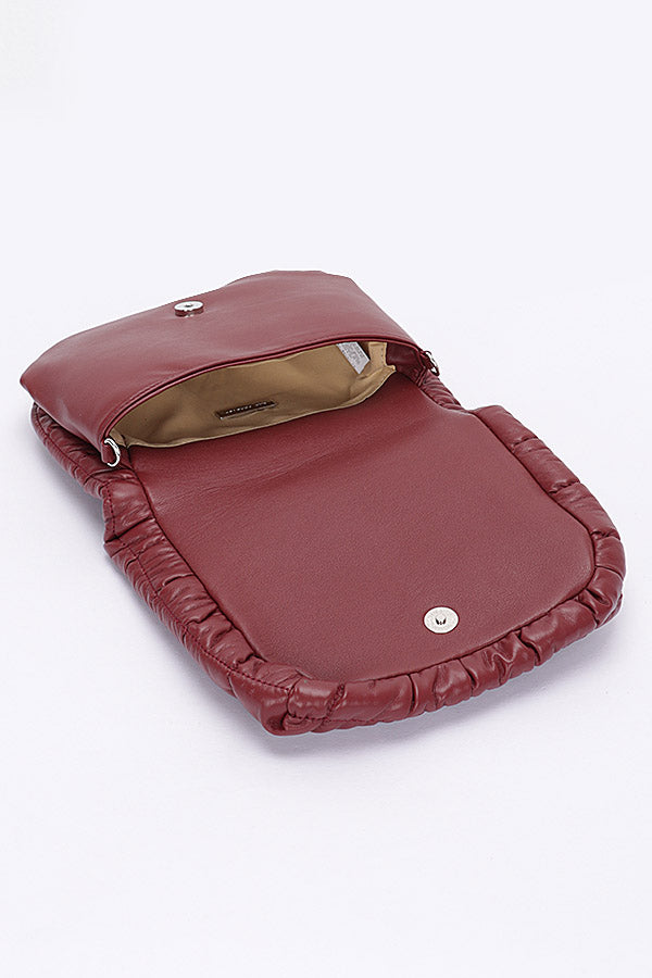 Set of 3 Quilted Faux Leather Camel - Style Padded Flap Bags