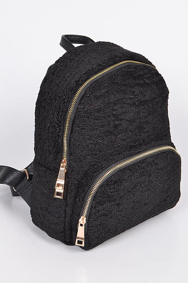 Pink Faux Wool Sheepskin Backpack - Pack of 3