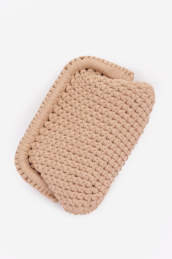 Set of Three 9436 Burgundy Cotton Braided Clutches