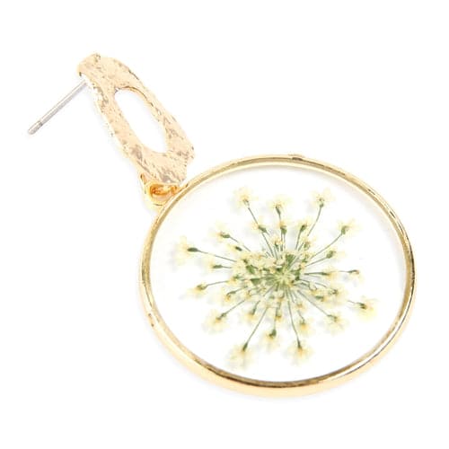 Pack of 6 White Natural Flower - Inspired Acetate Drop Earrings for Women's Jewelry Collection