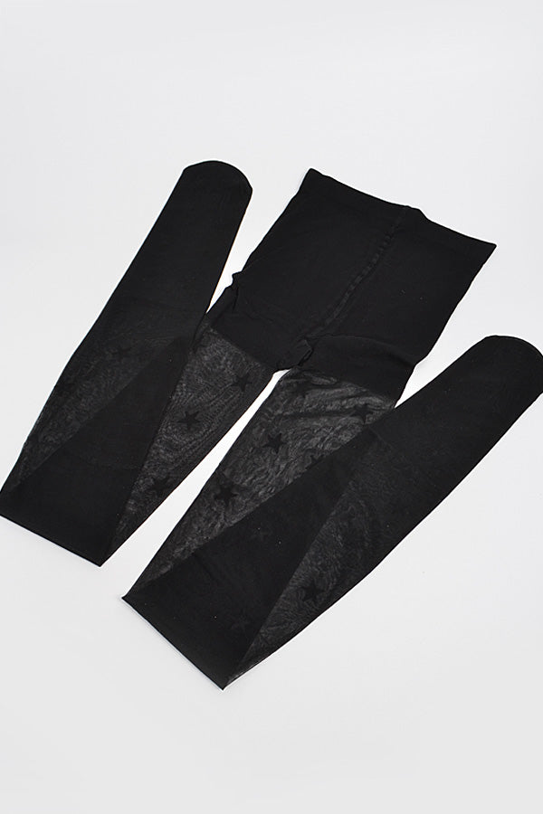 Pack of 6 - 8638 Stylish Black Plus Size Stockings