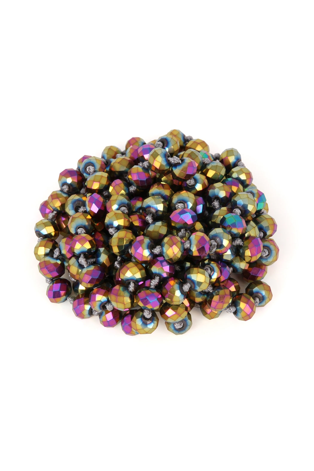 Set of 6 Hand - Knotted Longline Necklaces in Shimmering Violet Color