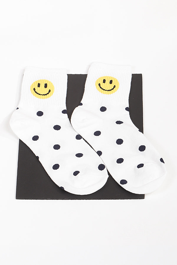 Pack of 6 Crew Socks in White and Yellow Shades