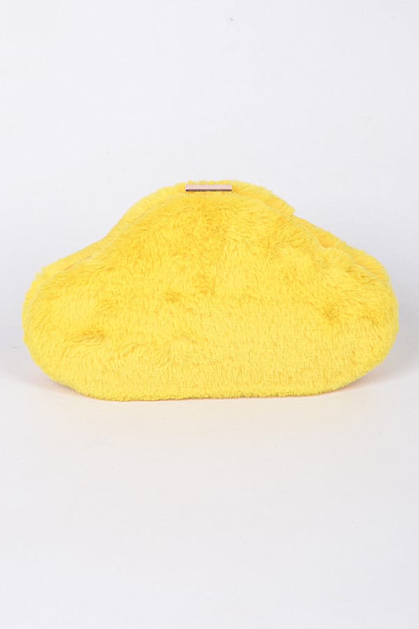 Set of 3 Stylish 8426 Yellow Car - Inspired Faux Fur Clutches