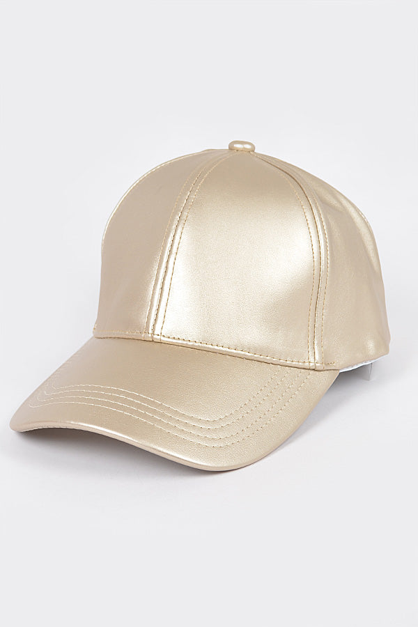 Set of 6 Faux Leather Caps in Gold Color (Product Code 2871)