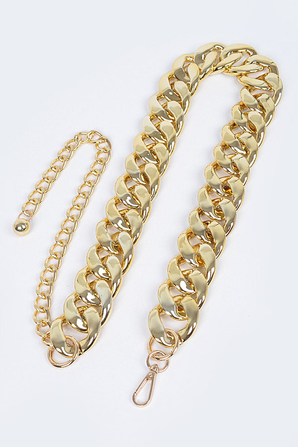 Pack of 6 - 1628 Gold Oversized Chain Belts