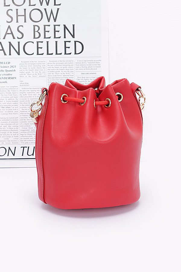 Set of 3 Faux Leather 7726 Camel Bucket Bags