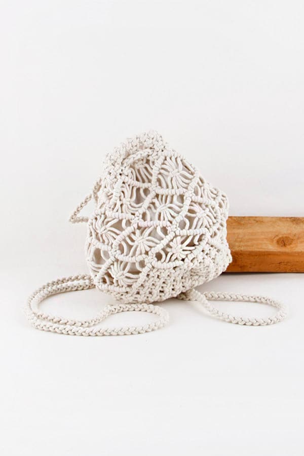 Pack of 3 Ivory Braided Net Backpacks - Style 7396