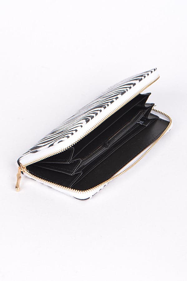 Set of 3 Stylish 2712 Black Zebra Print Wallets