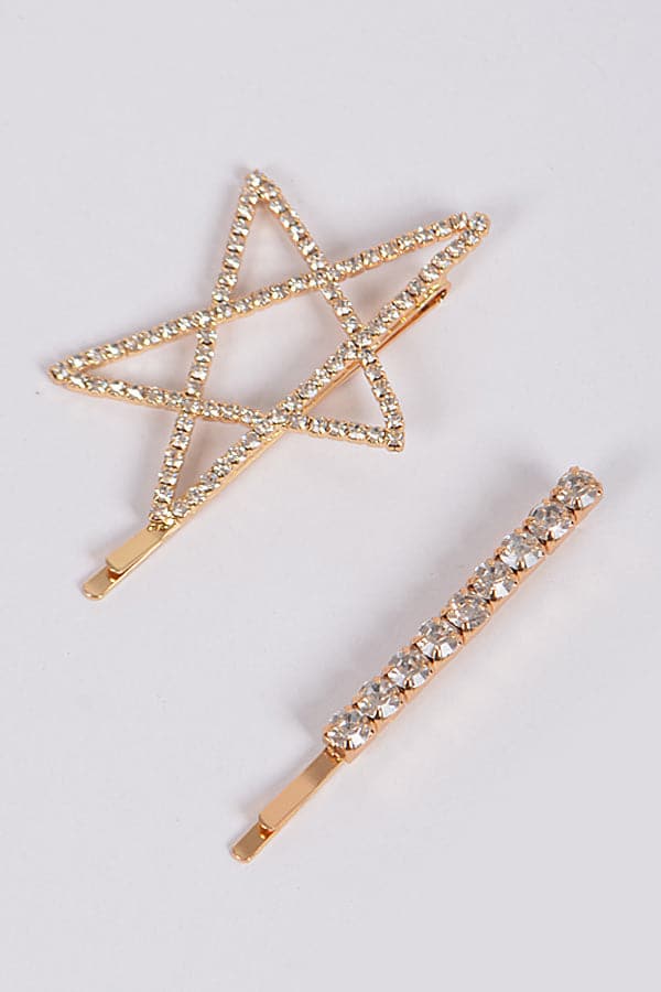Set of 6 Clear 3628 Luminous Star Hairpins