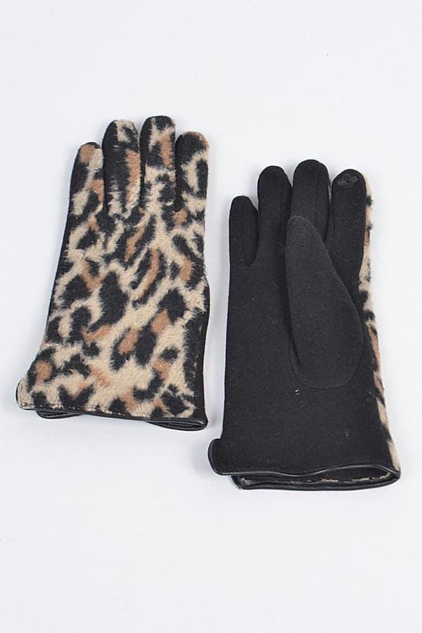 Set of 6 Leopard Print Faux Fur Gloves - Stylish and Practical