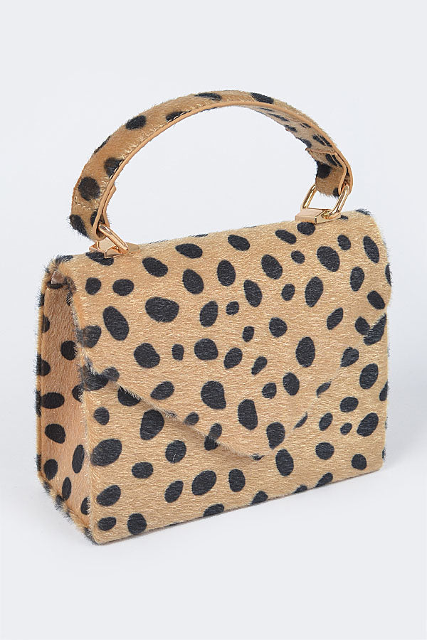 3 - Piece Set of 2225 Camel Faux Fur Leo Clutches