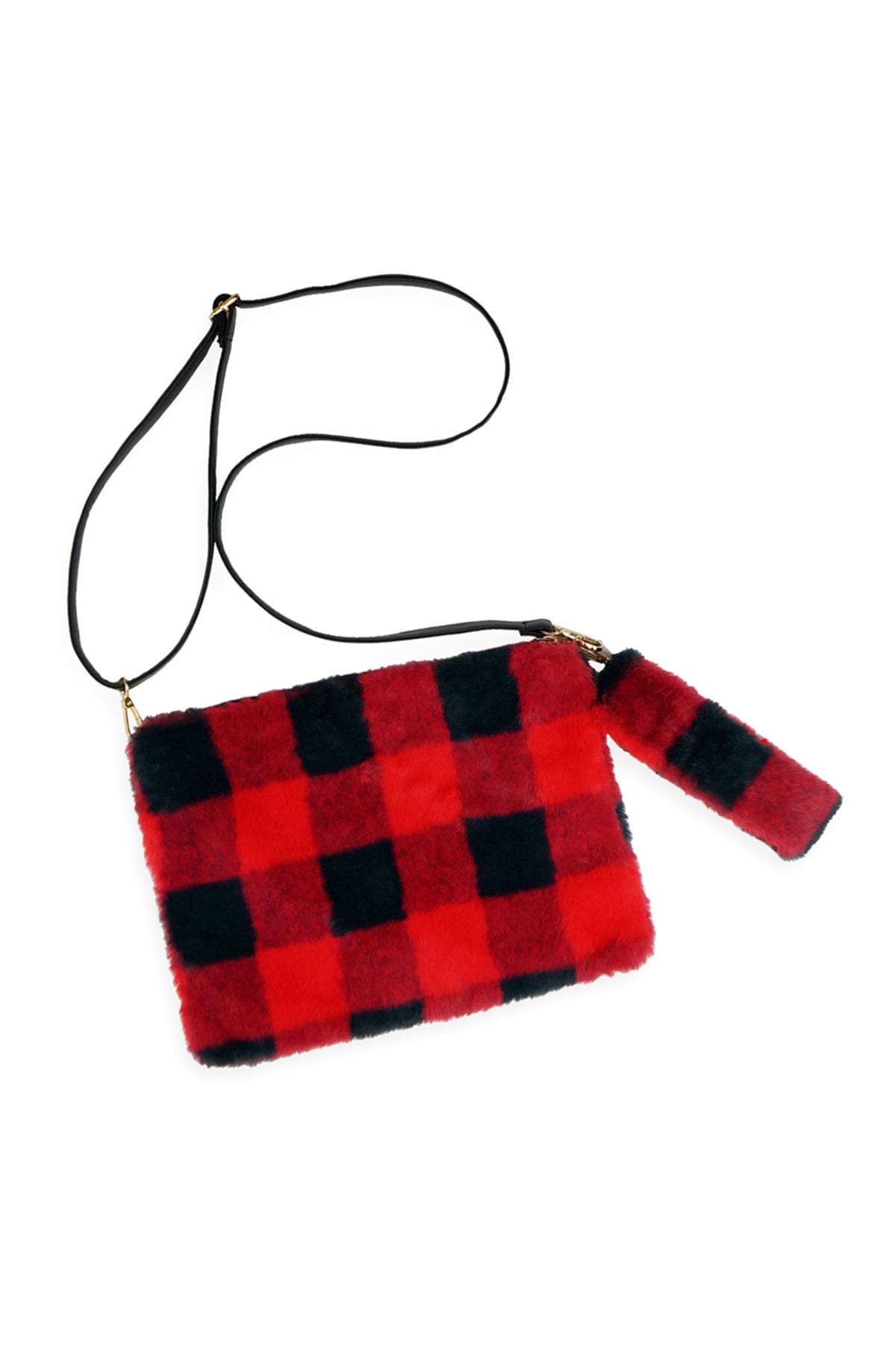 Red Buffalo Plaid 6 - Pack Wristlet Clutch Crossbody Bags