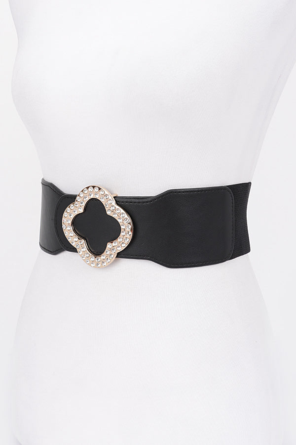 Pack of 6 Faux Leather Stretch Belts in White 3978