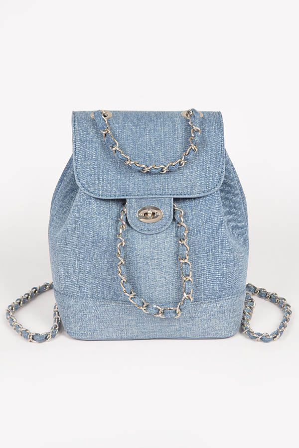 Set of 3 Denim Back Packs in Light Blue Shade 4411