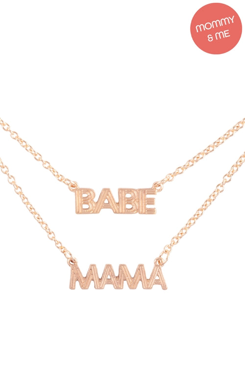 6-Pack Gold Layered Necklace Set: 14 Mini with 16 Mama