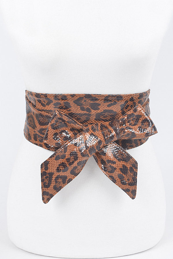Pack of 6 - Stylish Faux Leopard 9538 Kimono Belts