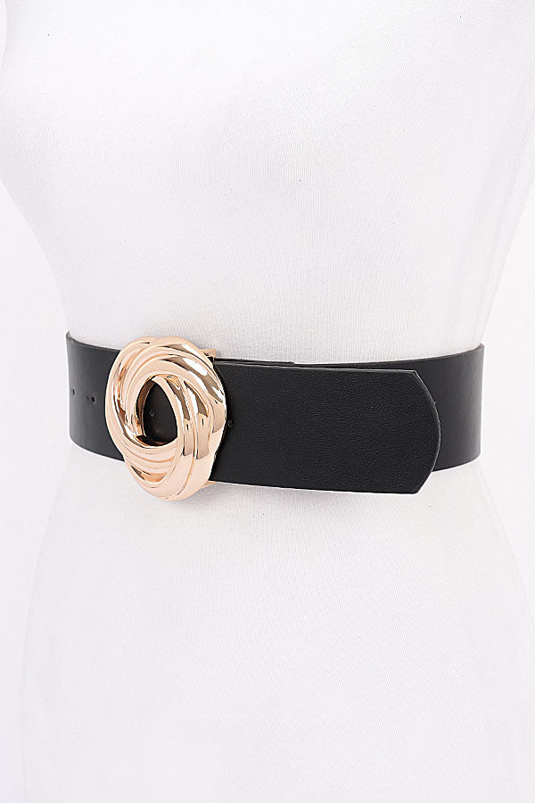 Set of 6 White 9388 Metal Buckle PU Belts
