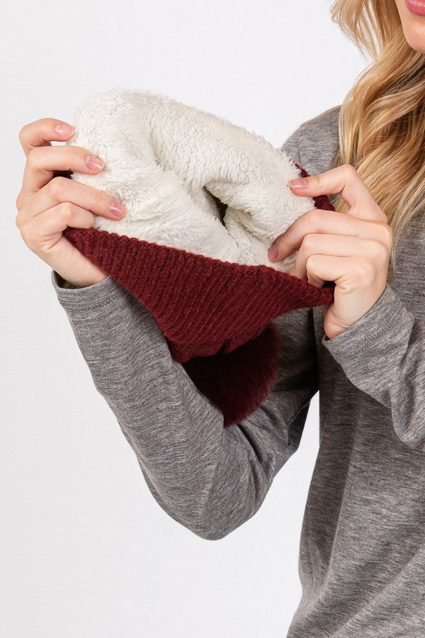 Pack of 6 Gray 2810 Wool - Blended Argyle Fleece Pom Pom Beanies