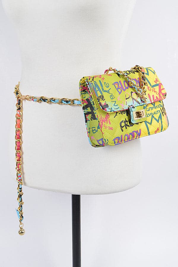 Set of 3 Multicolored 2497 Graffiti Quilted Bags