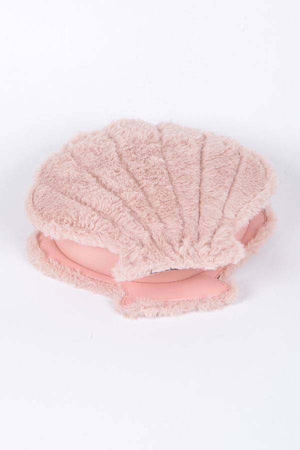 Pink SeaShell Faux Fur Clutch - Set of 3