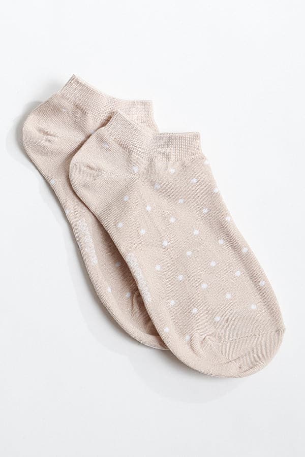 Pack of 6 Stylish 220 Black Polka Dot Ankle Socks
