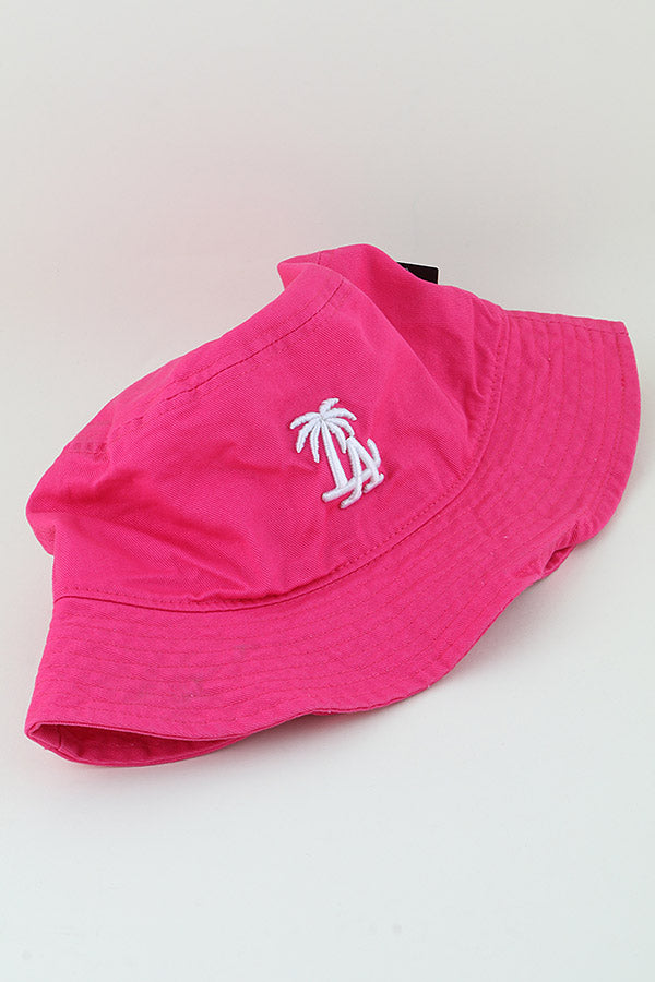 Khaki La Palm Tree Bucket Hats - 6 Piece Pack