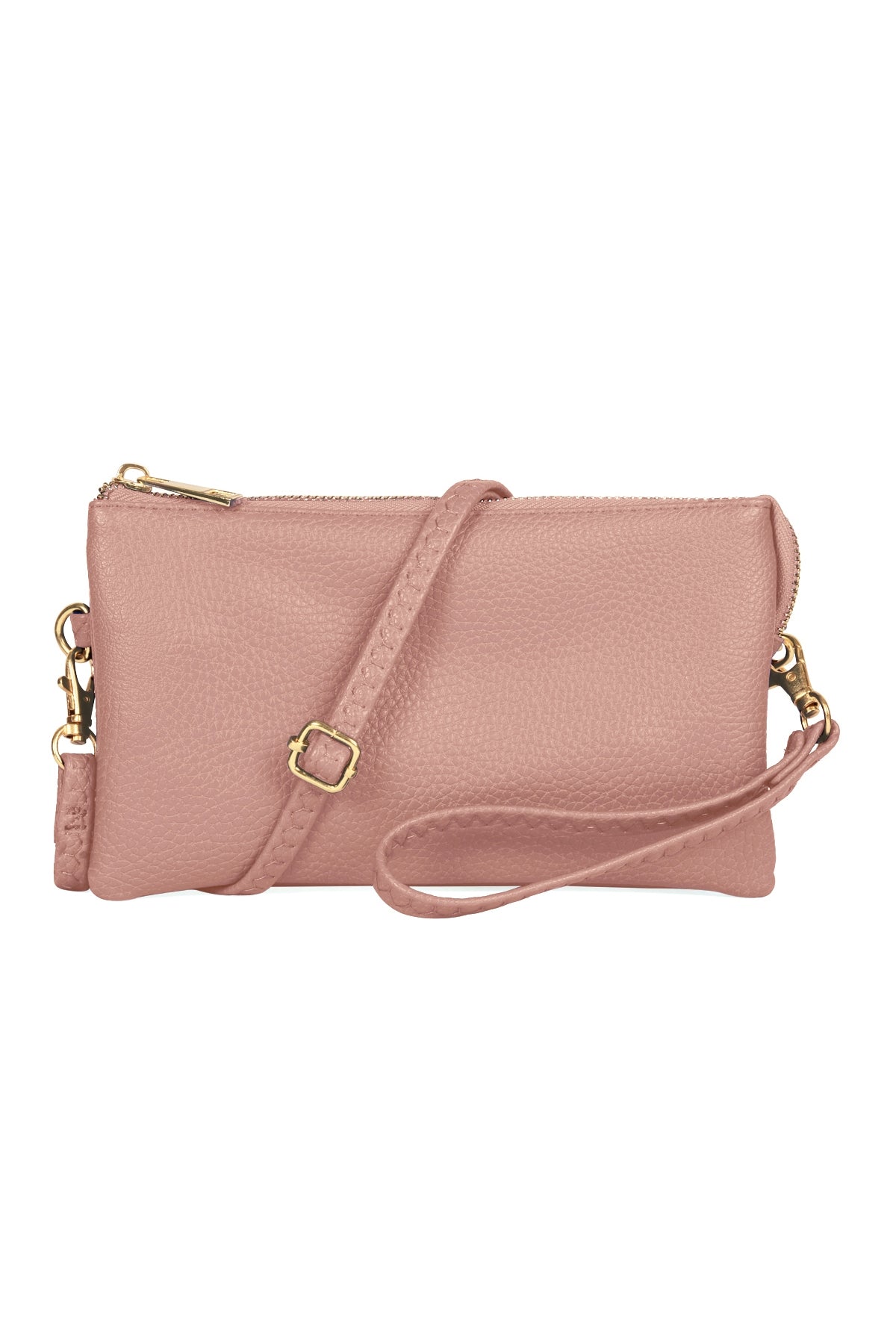 Pack of 6 Blush Faux Leather Crossbody Bags with Detachable Wristlets