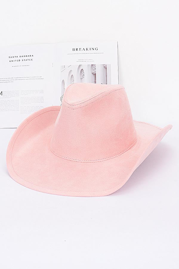 Pack of 6 Faux Wool Pink Cowboy Hats - Style 9671
