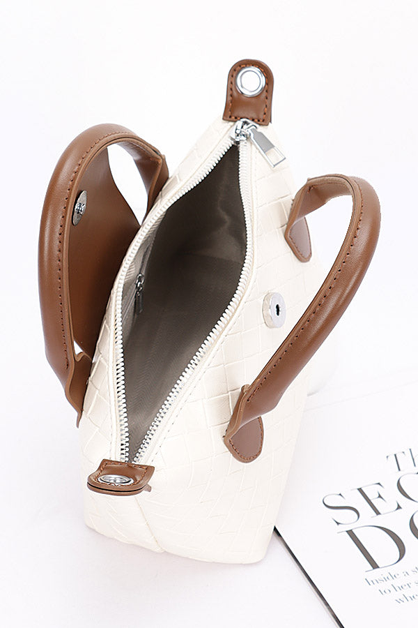 Set of 3 Embossed Faux Leather Ivory Clutches