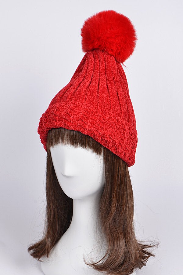 Set of 6 Stylish Burgundy 6551 Beanies