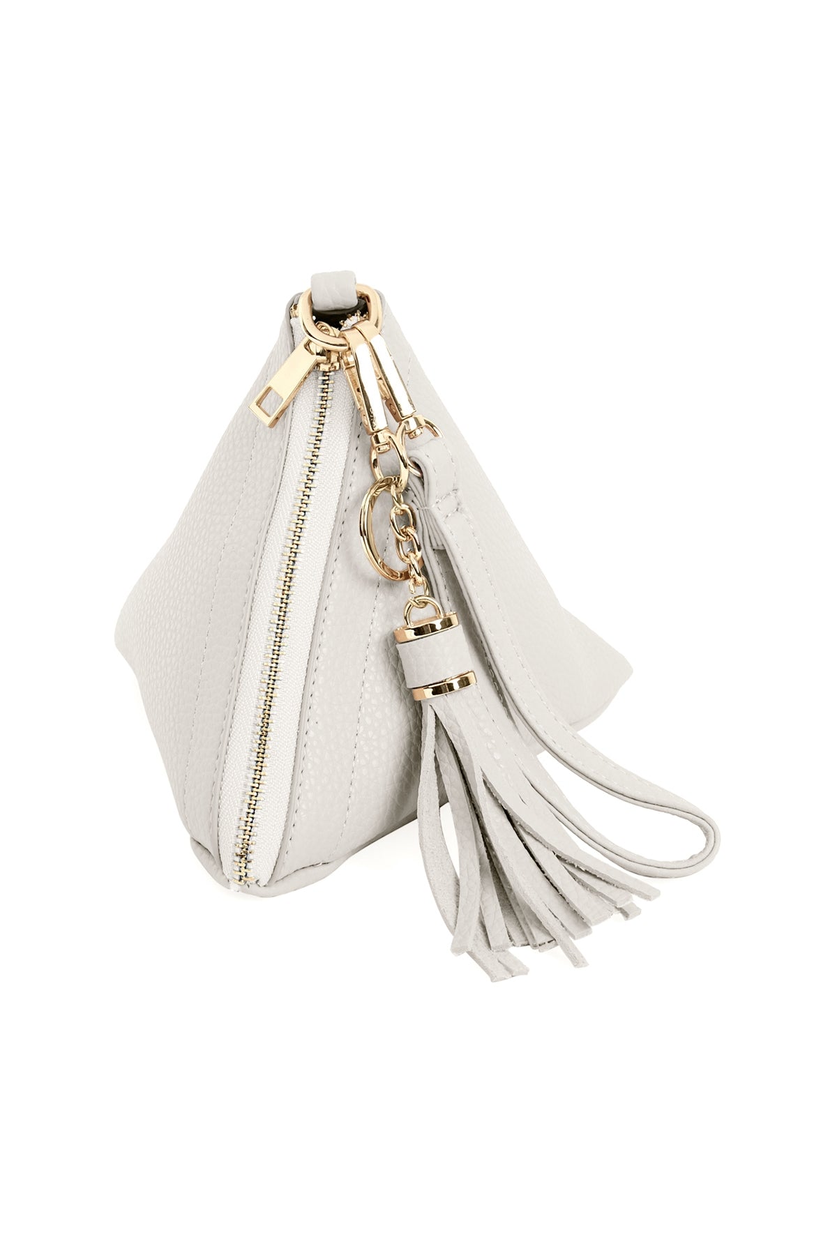 Ivory Pyramid - Shaped Faux Leather Wristlet Bags - Pack of Six Pieces