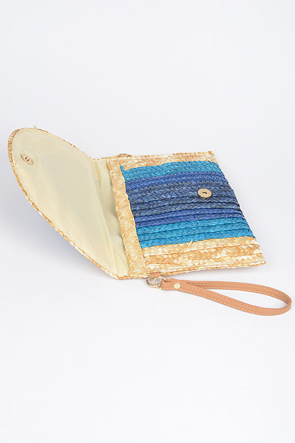 Navy 9106 - Set of 3 Colorful Straw Envelope Clutches