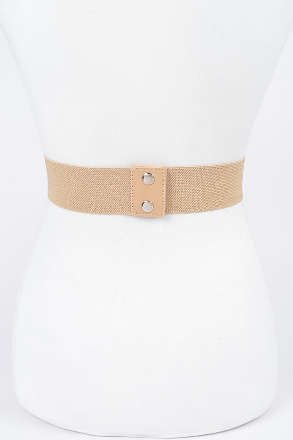 Beige 3378 - Pack of 6 Flower Metal Double - Layered Plus Size Chain Belts