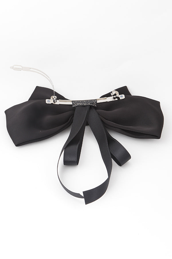 Pack of 6 Classic Black Ribbon Drop Hair Clips - Style 2768