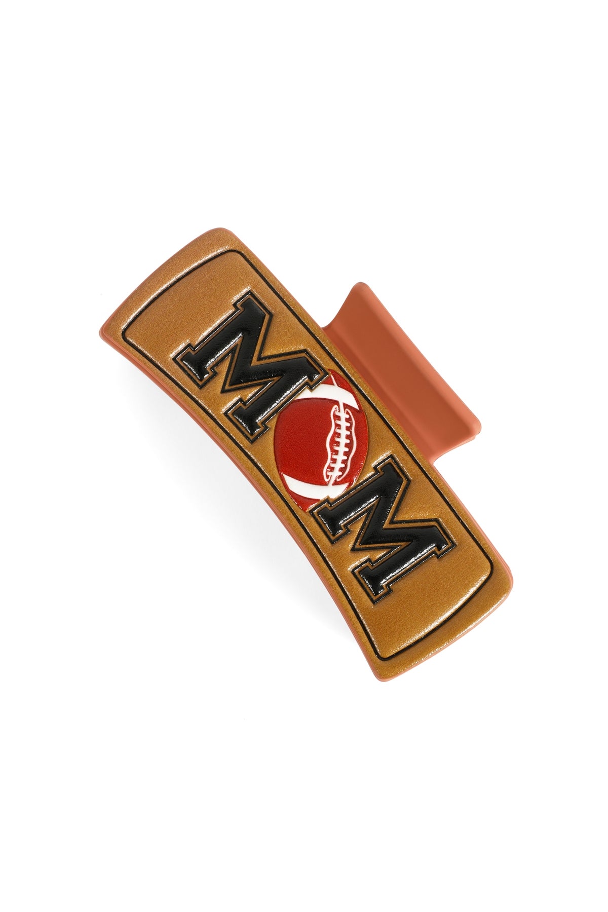 Brown and Multicolor Faux Leather Football - Inspired Hair Claw Set for Moms - Pack of 6