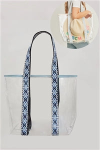 Navy Clear Tote Bag for Carrying Hats - Pack of 6