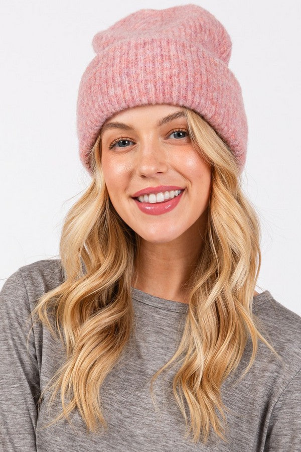 Pink 6710 - Set of 6 Wool - Blended Fuzzy Beanies