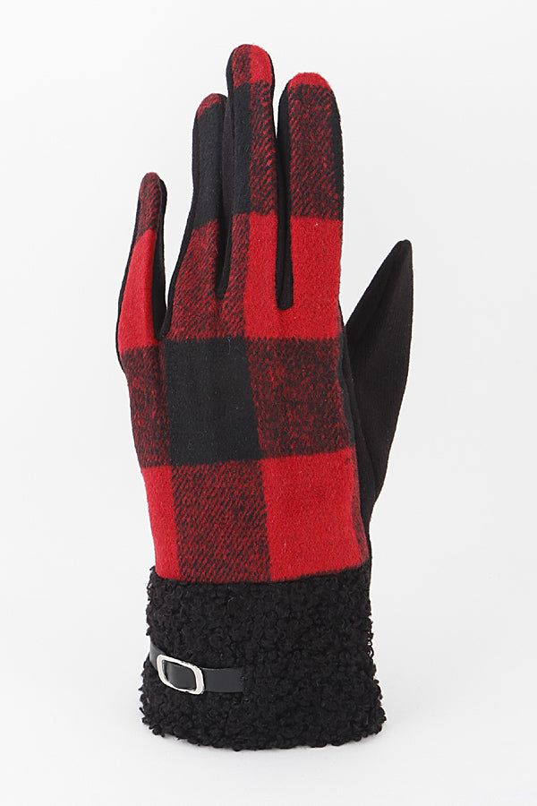 Pack of 6 Classic Red 6300 Plaid Pattern Gloves