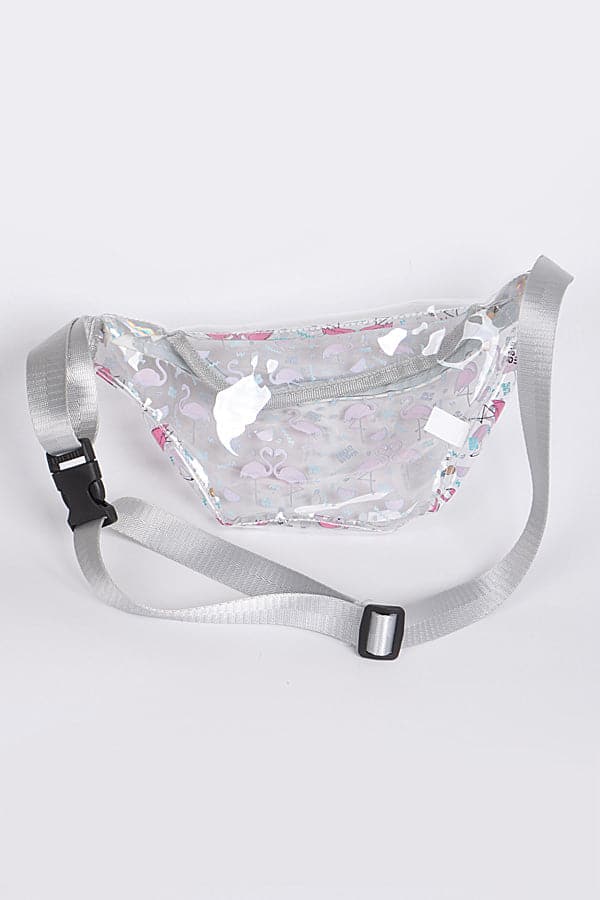 Pink Flamingo Clear Fanny Pack - Set of 3