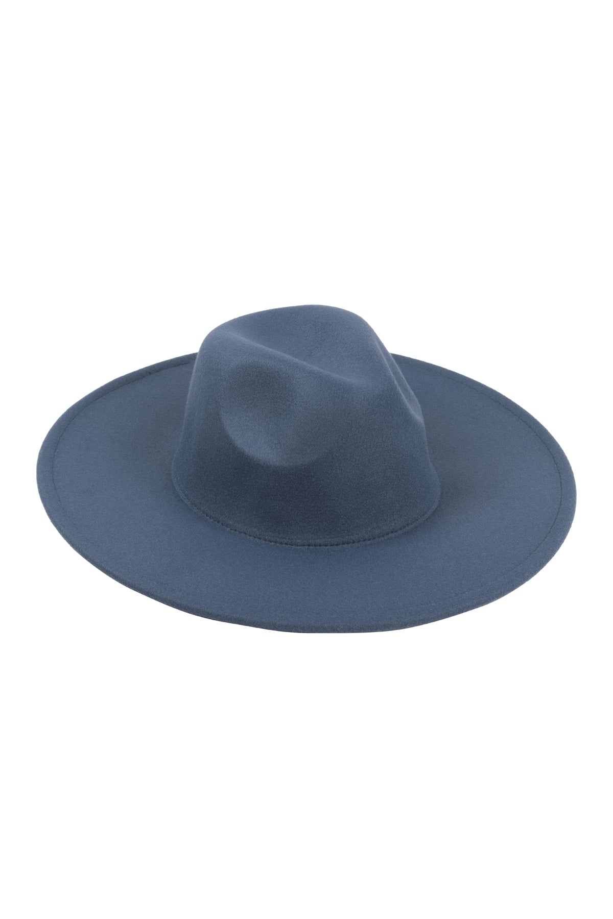 Navy Felt Fedora Fashion Brim Hats - Set of 6